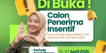 Pendaftaran Penerima Insentif bagi Guru-Tendik Madrasah Non-ASN