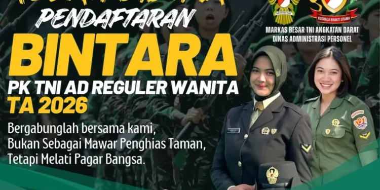 Syarat dan Cara Daftar Rekrutmen Bintara TNI AD Reguler Wanita 2026