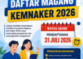 Batas Akhir Daftar Magang Kemnaker 2026