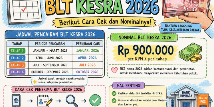 Jadwal Pencairan BLT Kesra 2026, Berikut Cara Cek dan Nominalnya