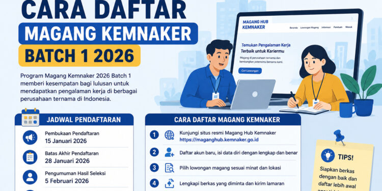 Jadwal Pendaftaran dan Cara Daftar Magang Kemnaker Batch 1 2026