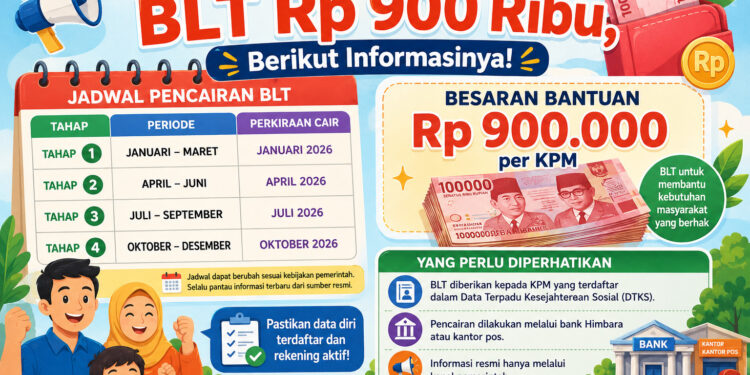 Jadwal Pencairan BLT Rp 900 Ribu, Berikut Informasinya!