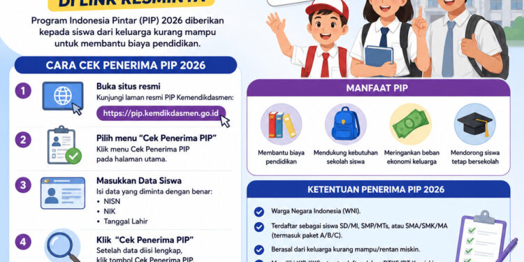 Cek Penerima PIP 2026 SD Hingga SMA di Link Resminya
