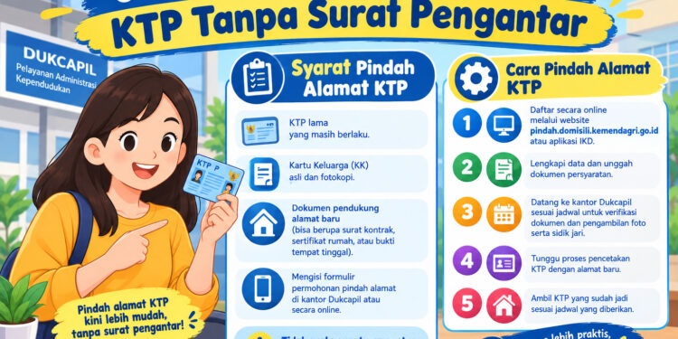 Cara dan Syarat Pindah Alamat KTP Tanpa Surat Pengantar