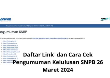Daftar Link dan Cara Cek Pengumuman Kelulusan SNPB 26 Maret 2024