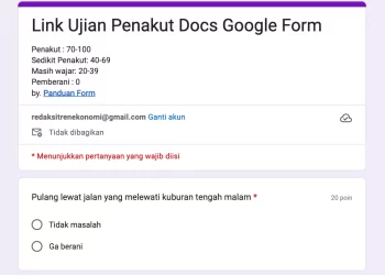 Ujian Penakut Google Form: Trending di TikTok