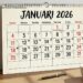 Kalender Januari 2026: Daftar Tanggal Merah & Long Weekend