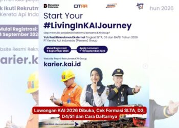 Lowongan KAI 2026 Dibuka, Cek Formasi SLTA, D3, D4S1 dan Cara Daftarnya