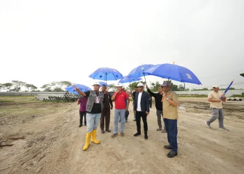 UMY Rector and Chairman of HLLI KY RI Review the Progress of the 2027 Congress Arena Construction