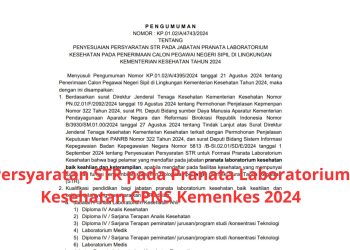 Persyaratan STR pada Pranata Laboratorium Kesehatan CPNS Kemenkes 2024