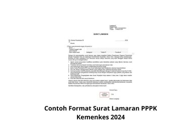 Contoh Format Surat Lamaran PPPK Kemenkes 2024