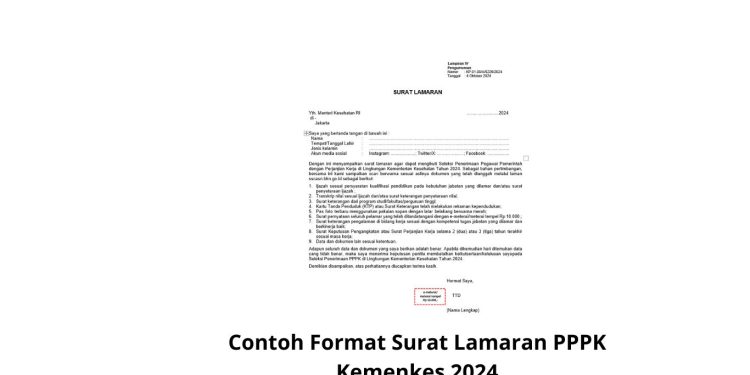 Contoh Format Surat Lamaran PPPK Kemenkes 2024
