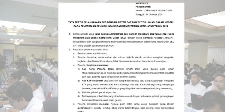 Tata Tertib SKD CAT BKN CPNS Kemenkes 2024 di Lokasi Dalam Negeri