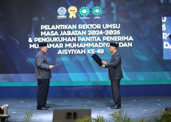 PP Muhammadiyah Lantik Rektor UMSU dan Panitia Muktamar Ke-49 Di Sumut