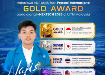 Mahasiswa FISIP UMSU Raih Gold Award pada Ajang Internasional I-NEXTECH di Malaysia